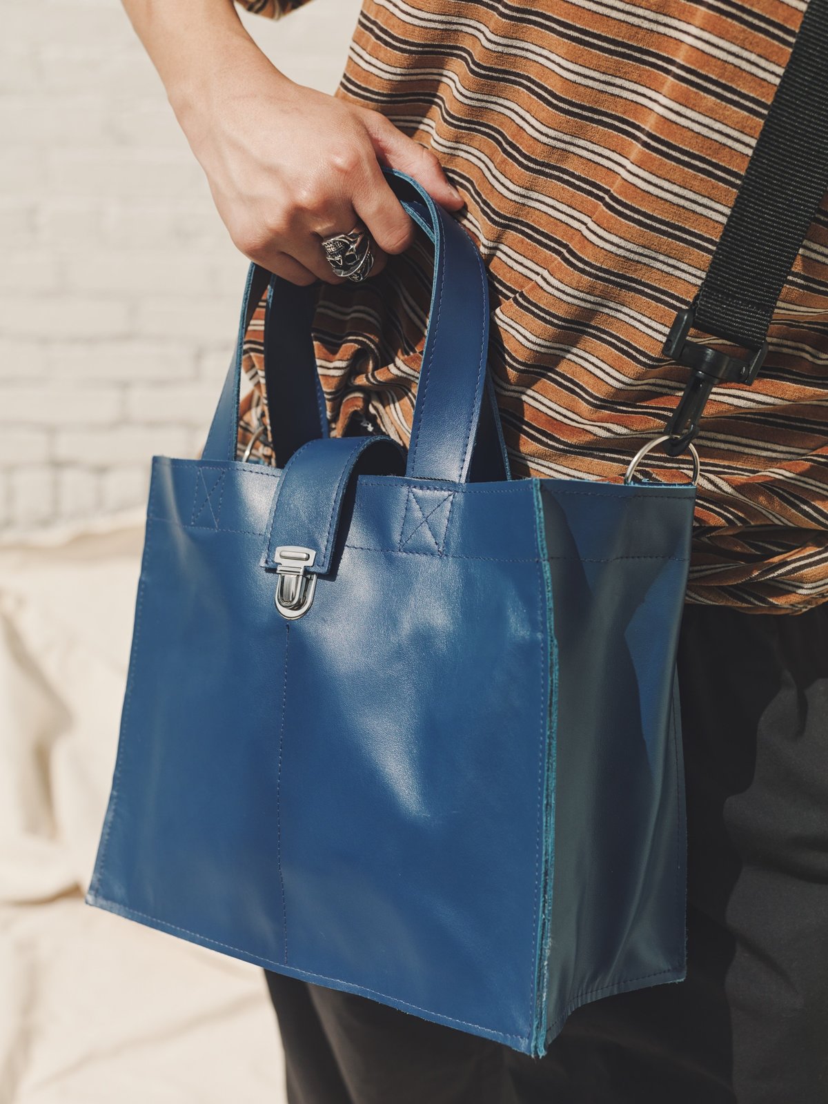 Camiel Fortgens Leather Small Shopper - Blue | Garmentory