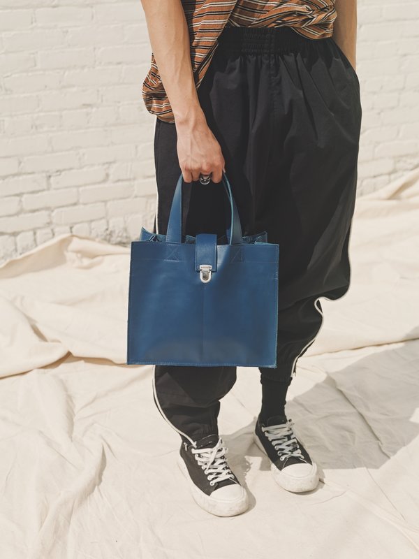 Camiel Fortgens Leather Small Shopper - Blue | Garmentory