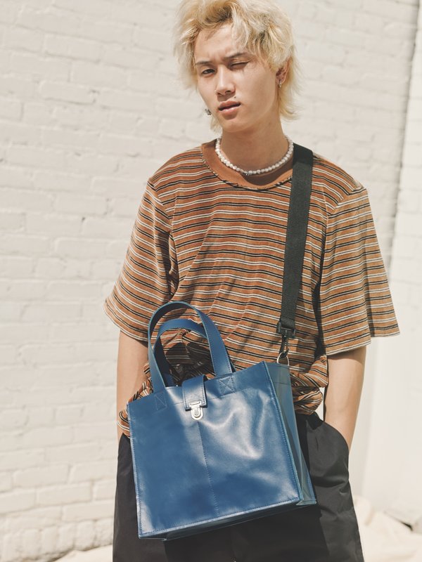 Camiel Fortgens Leather Small Shopper - Blue | Garmentory