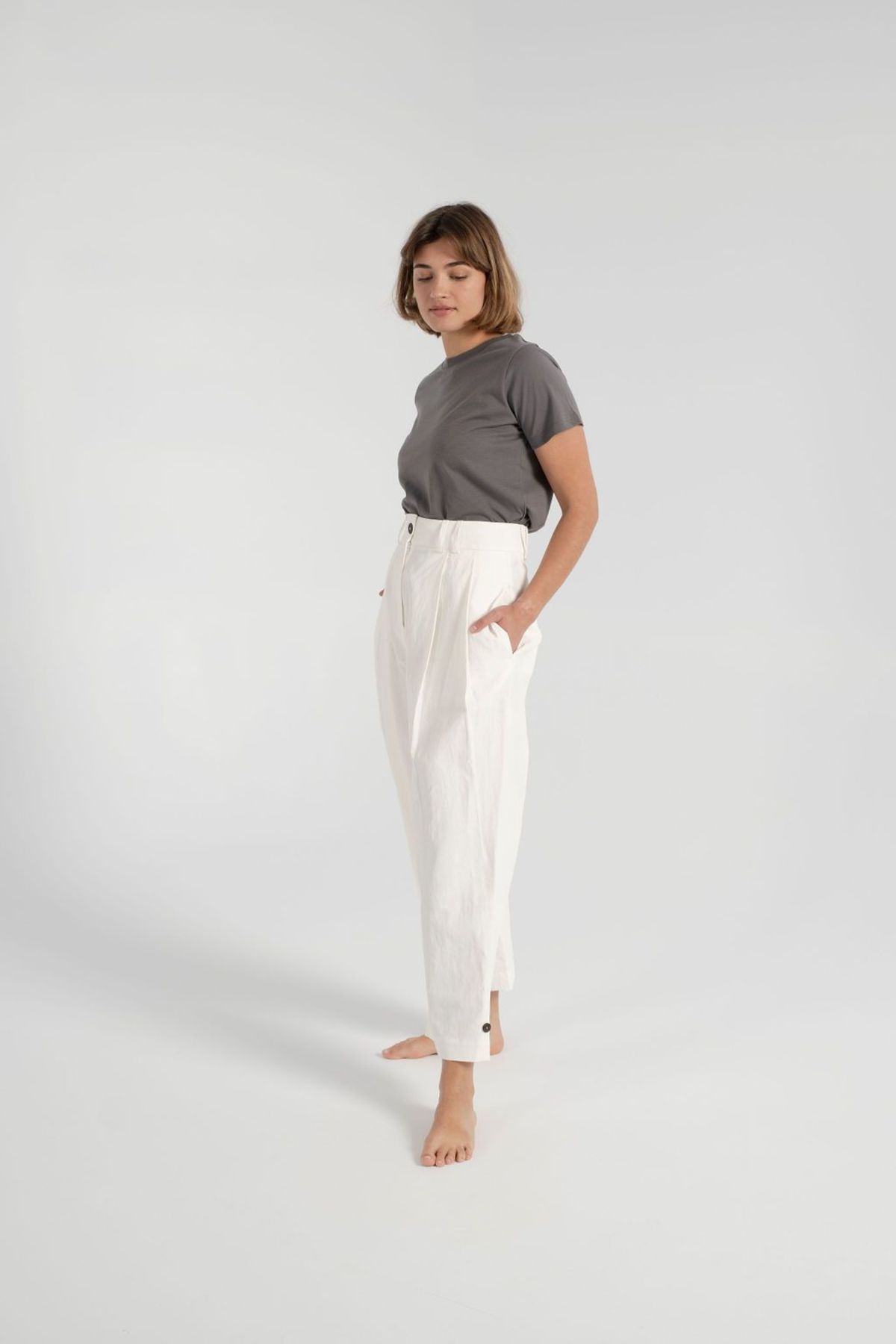 Studio Nicholson Bag Pants - Milk - Image 6 of 18