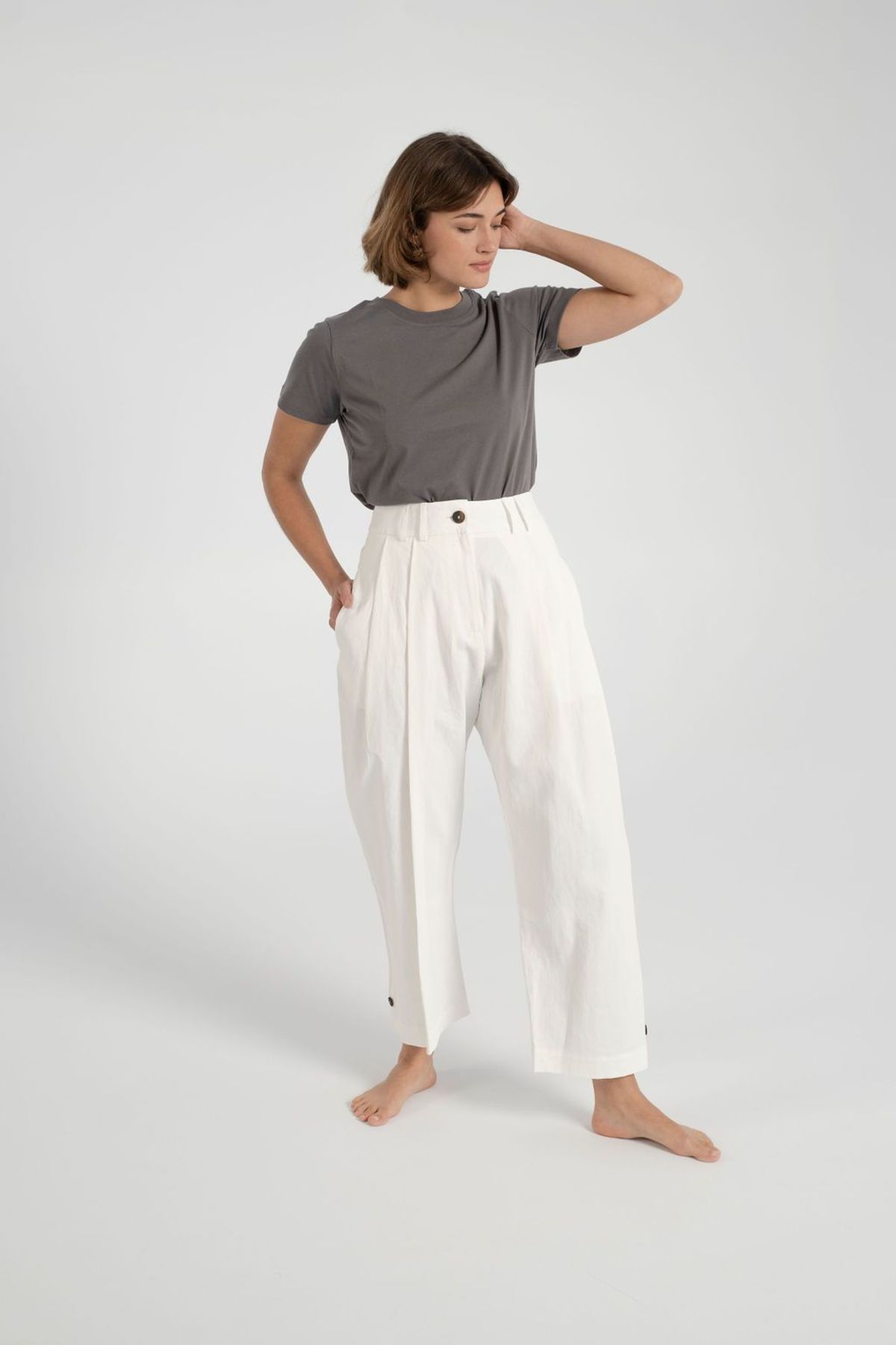 Studio Nicholson Bag Pants - Milk - Image 16 of 18