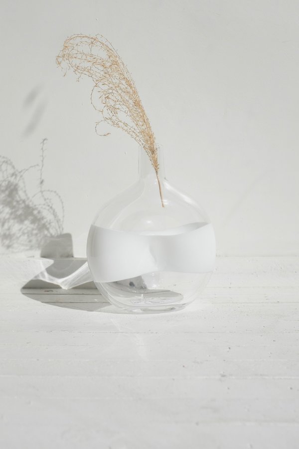 Dougherty Glassworks Color Band Cruet - White