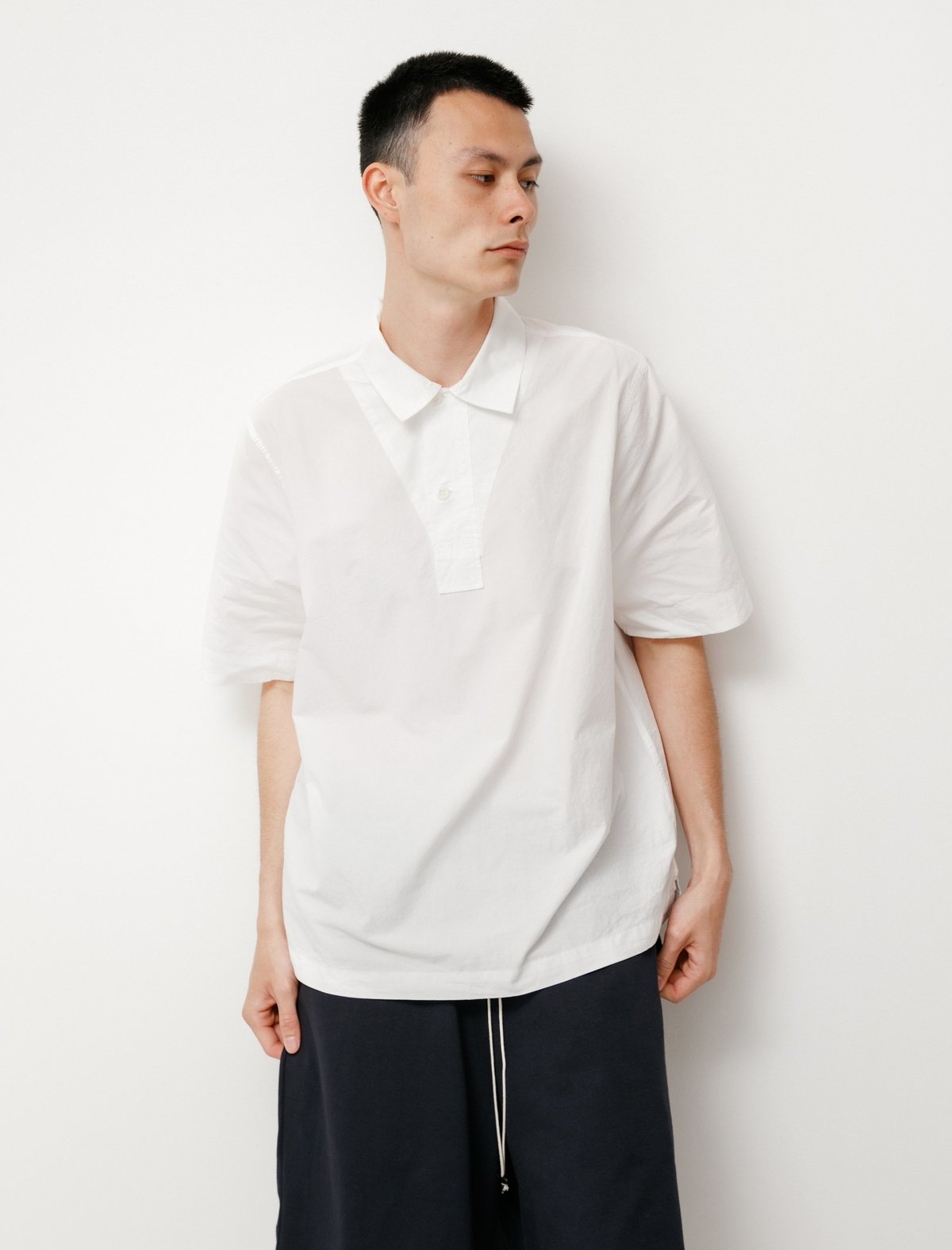トップス MARGARET HOWELL RAMIE COTTON POLO MHL by Margaret Howell Men's Oversized Knitted Long Sleeve