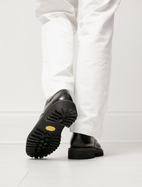 Our Legacy Uniform Commando Pebbled-Leather Derby Dress Casual Shoes Lug 44 11 Our Legacy Uniform Commando Army Grain Shoes - Black  main image 3