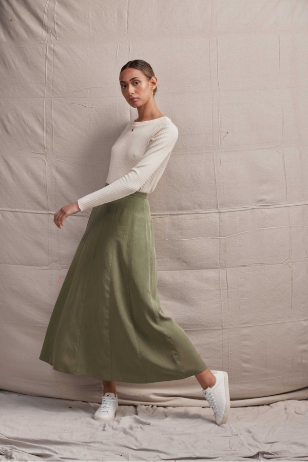 Lois Hazel Apollonia Skirt - Moss
