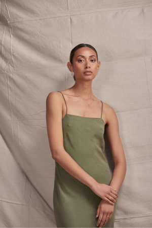 Lois Hazel Pillar Slip - Moss Lois Hazel Pillar Slip - Moss