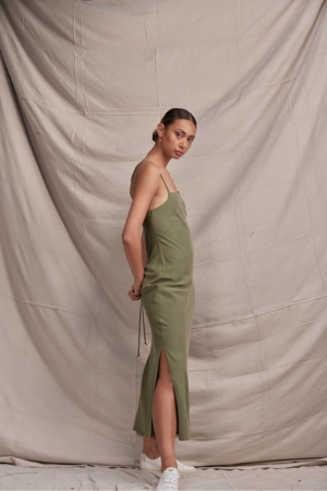 Lois Hazel Pillar Slip - Moss Lois Hazel Pillar Slip - Moss