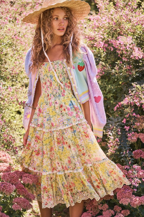 LoveShackFancy Masie Midi Dress 