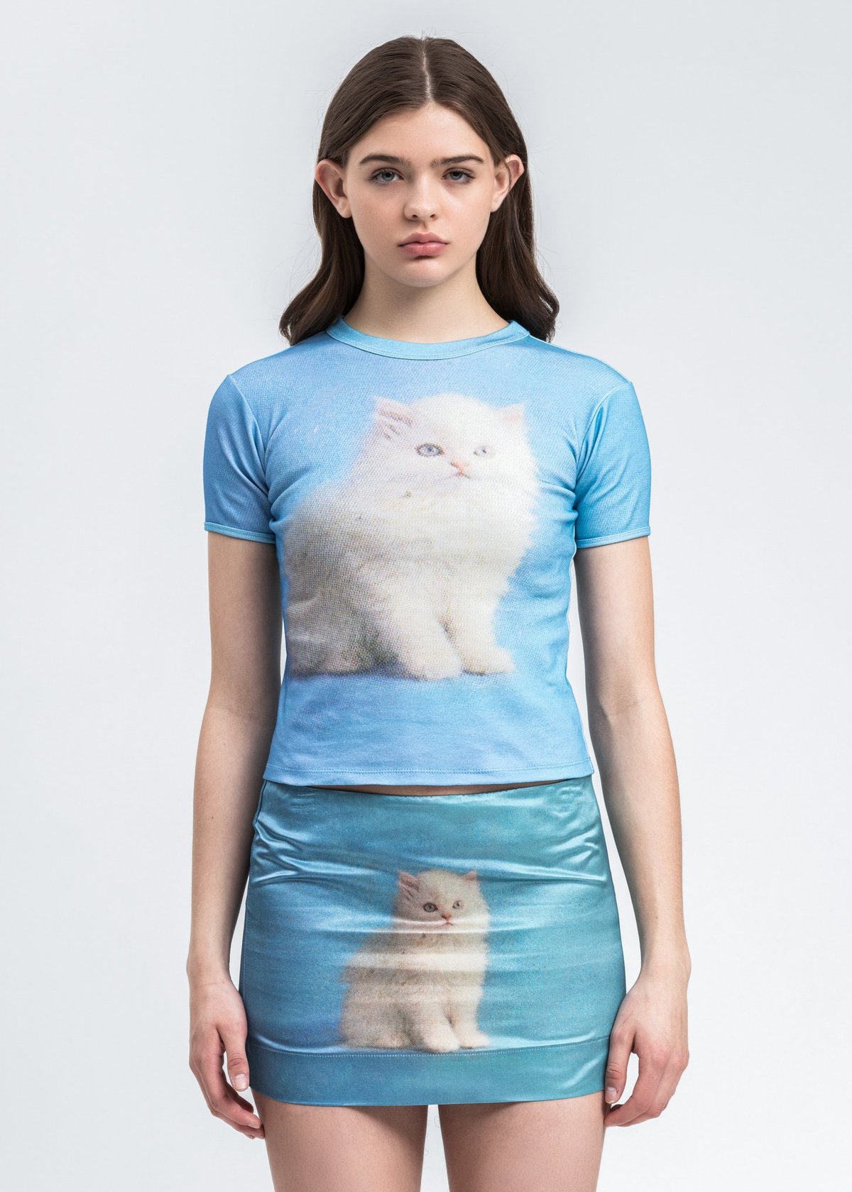 Ashley Williams Cat T-Shirt - Blue | Garmentory