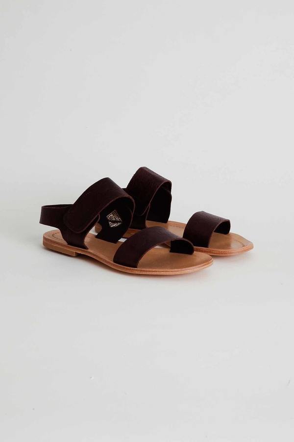 Cordera Ankle Strap Flat Sandals Brown Garmentory