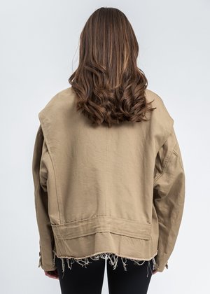 Doublet Silk Chino Cut Off Jacket - Beige | Garmentory