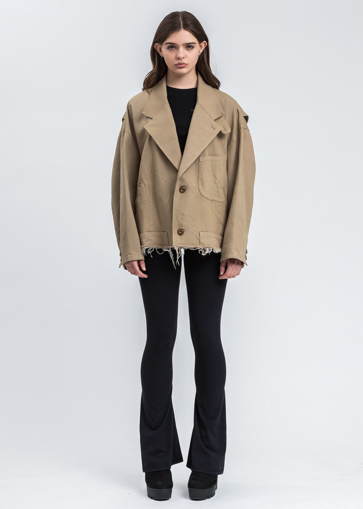 Doublet Silk Chino Cut Off Jacket - Beige | Garmentory