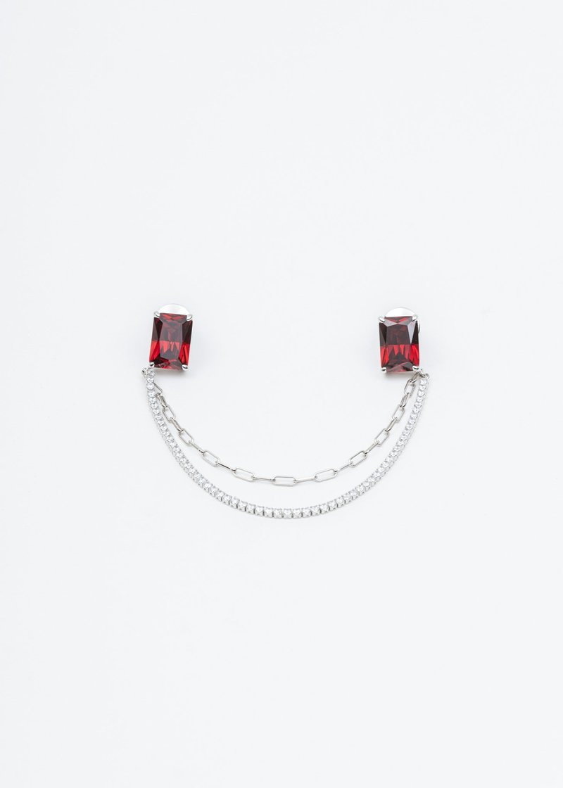 William Shen Silver Red Stone Pin William Shen Silver Red Stone Pin