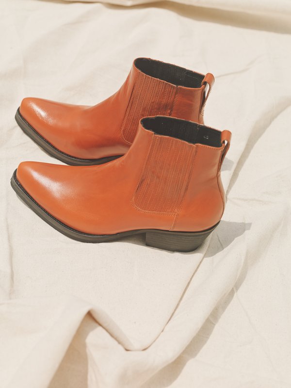 Our Legacy Arancia Leather Cuban Boot - Orange | Garmentory