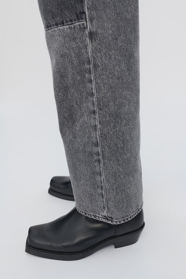 OUR LEGACY FLAT TOE BOOTブラックレザーフラットトーブーツ Our Legacy - Flat Toe Boot Black Leather
