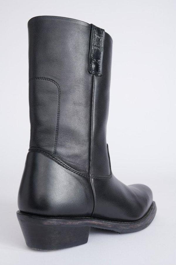 Our Legacy Leather Flat Toe Boot - Black | Garmentory