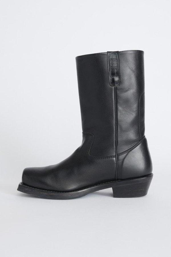 Our Legacy Leather Flat Toe Boot - Black | Garmentory