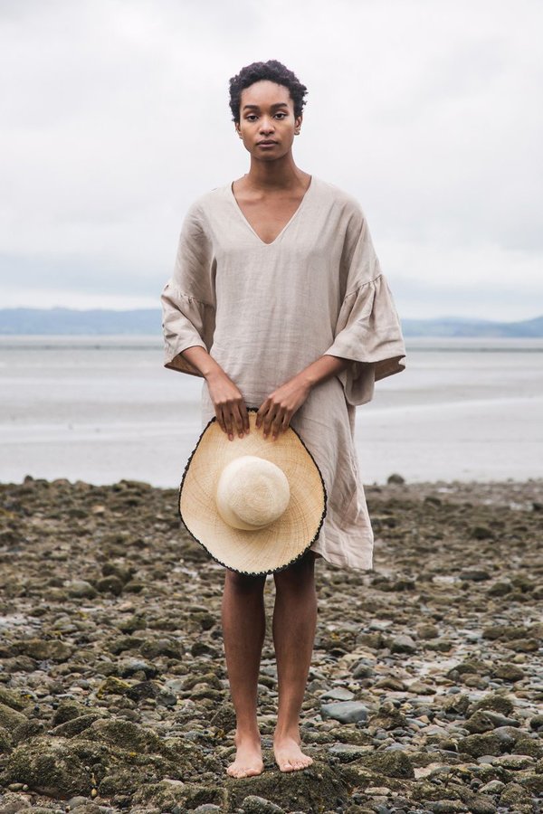 chinese dress ladies Women's Asymmetrical Linen Dress in Sand by Pistache Apparel – Once@426  Boutique and Market
