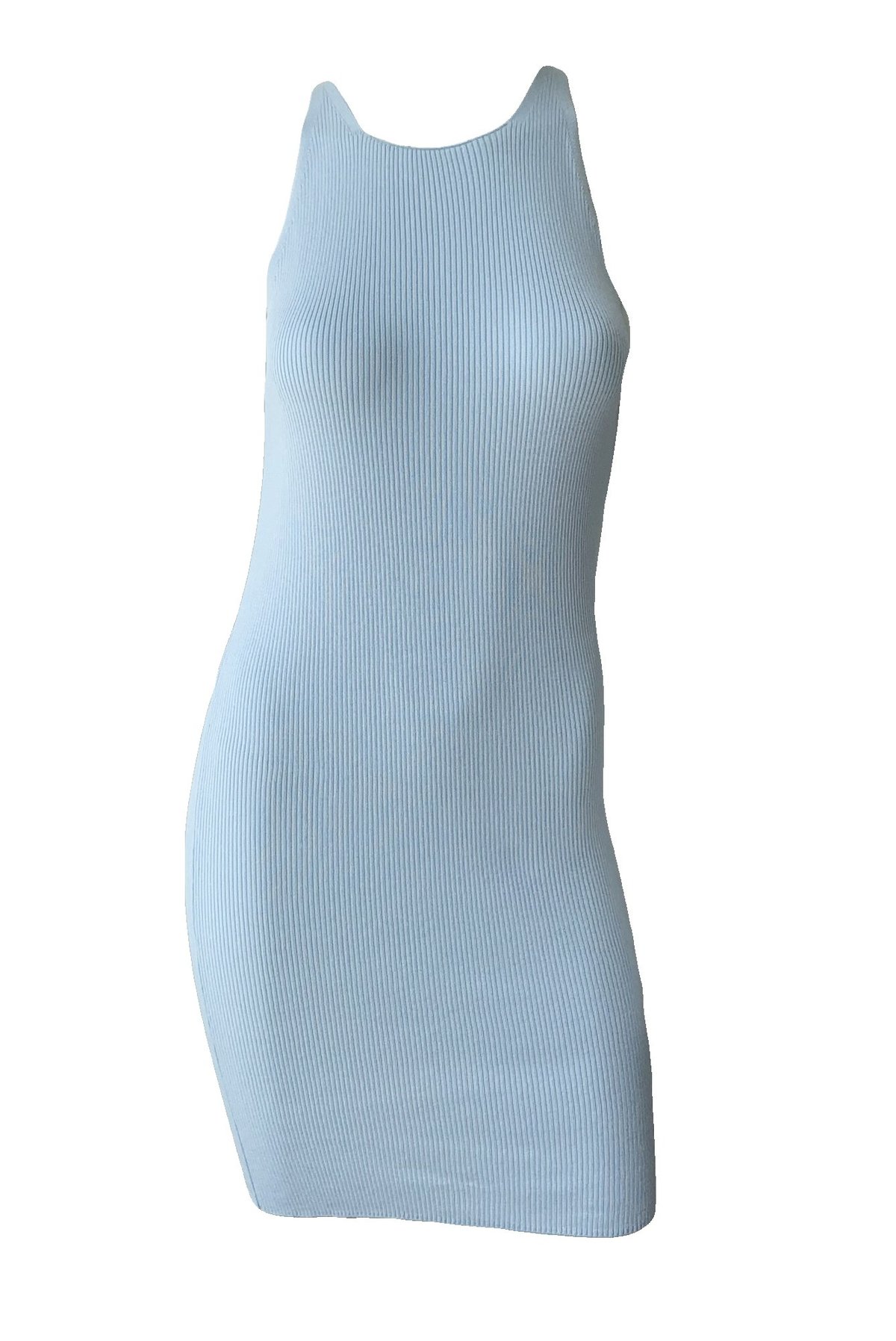 Tibi Cotton Viscose Stretch Sweater Cami Dress - Baby Blue | Garmentory