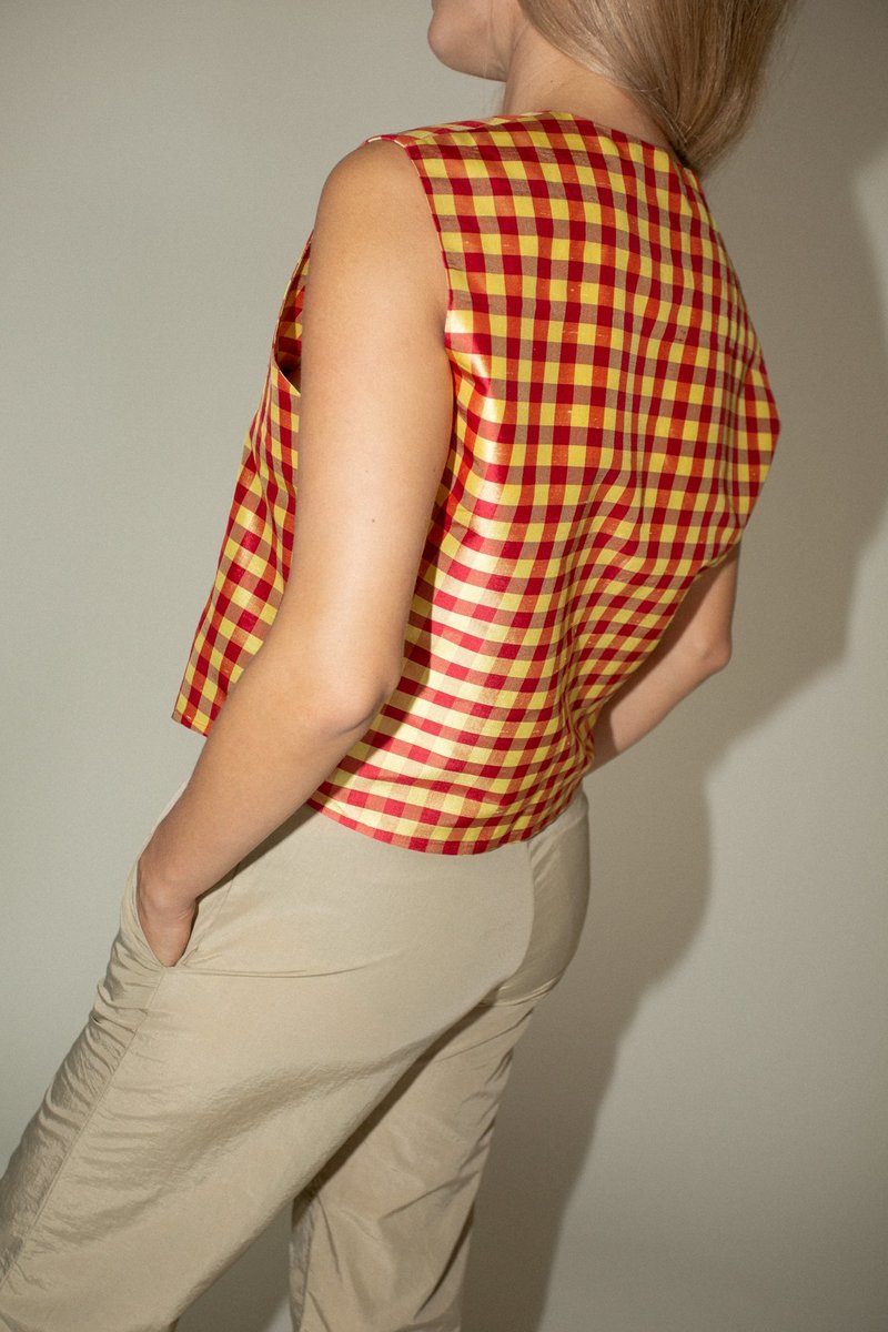 Coming of Age Vest - Red/Yellow Gingham Coming of Age Vest - Red/Yellow Gingham