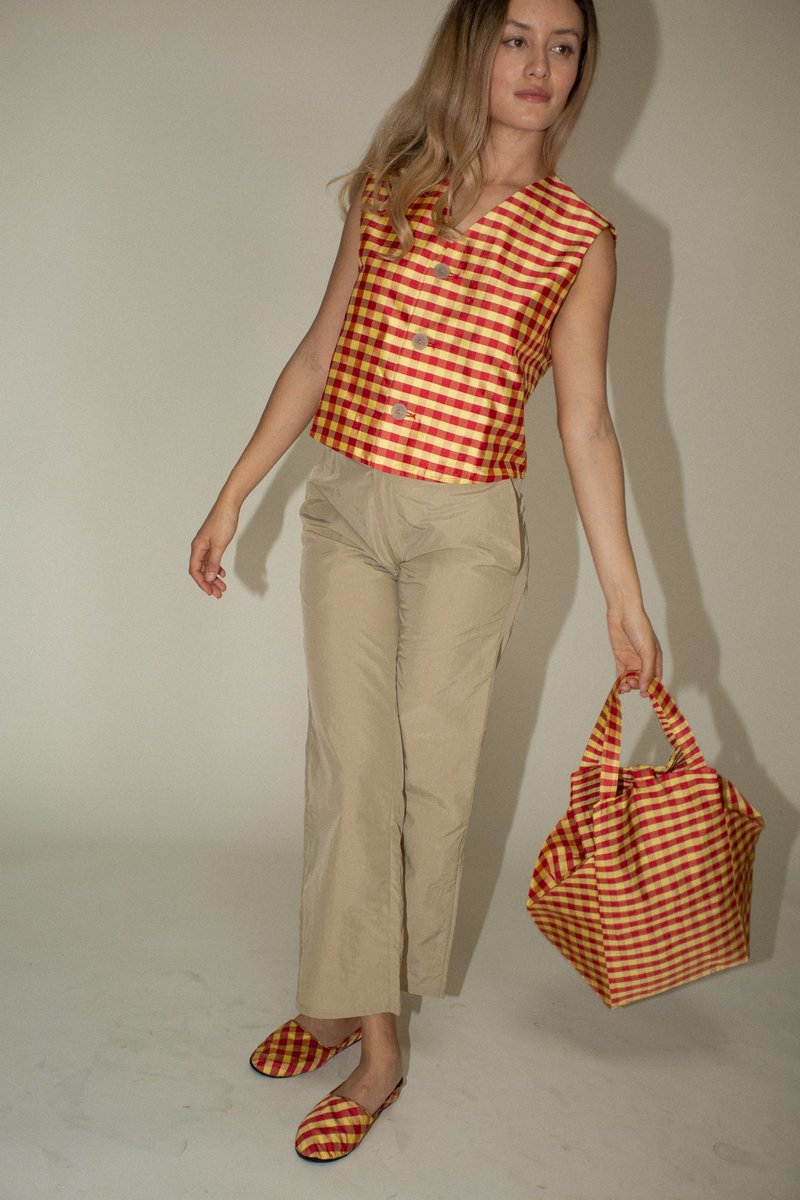 Coming of Age Vest - Red/Yellow Gingham Coming of Age Vest - Red/Yellow Gingham