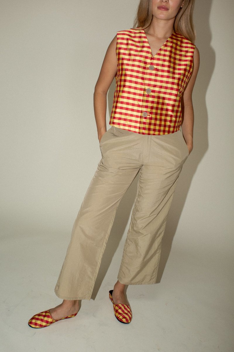 Coming of Age Vest - Red/Yellow Gingham Coming of Age Vest - Red/Yellow Gingham