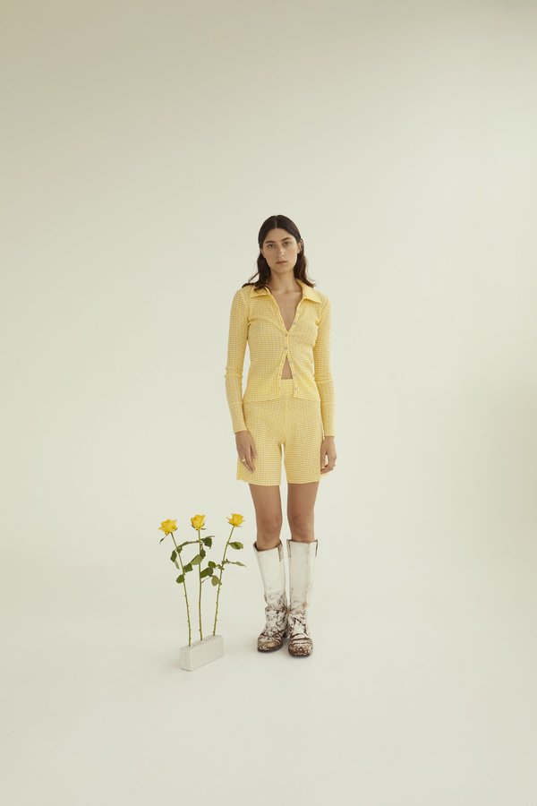 permanent vacation Ritual Cardigan - Yellow Gingham permanent vacation Ritual Cardigan - Yellow Gingham