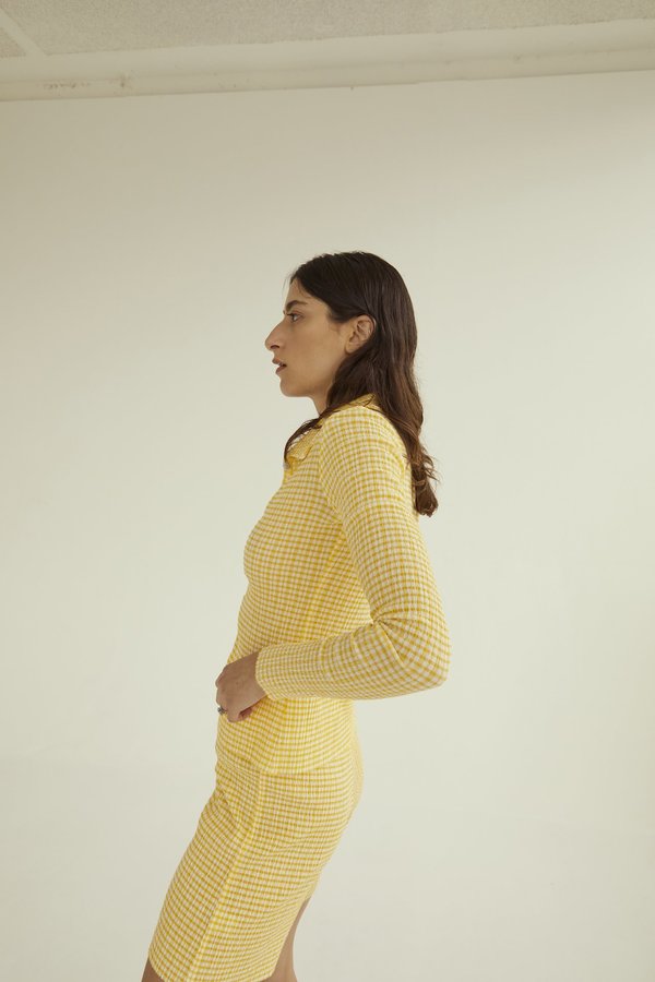 permanent vacation Ritual Cardigan - Yellow Gingham permanent vacation Ritual Cardigan - Yellow Gingham