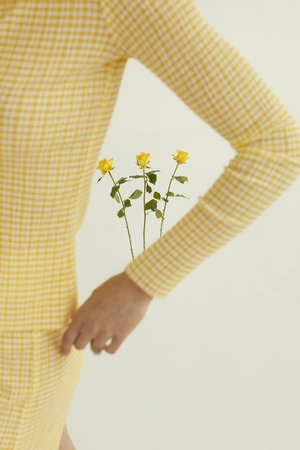 permanent vacation Ritual Cardigan - Yellow Gingham permanent vacation Ritual Cardigan - Yellow Gingham