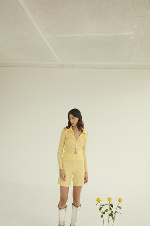 permanent vacation Ritual Cardigan - Yellow Gingham permanent vacation Ritual Cardigan - Yellow Gingham