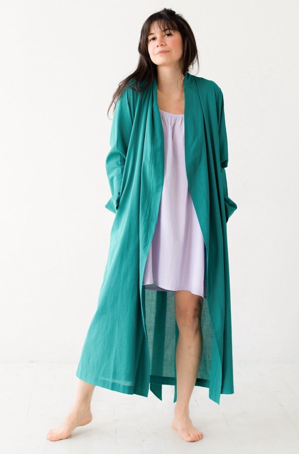 Classic Long Woven Cotton Robe Garmentory