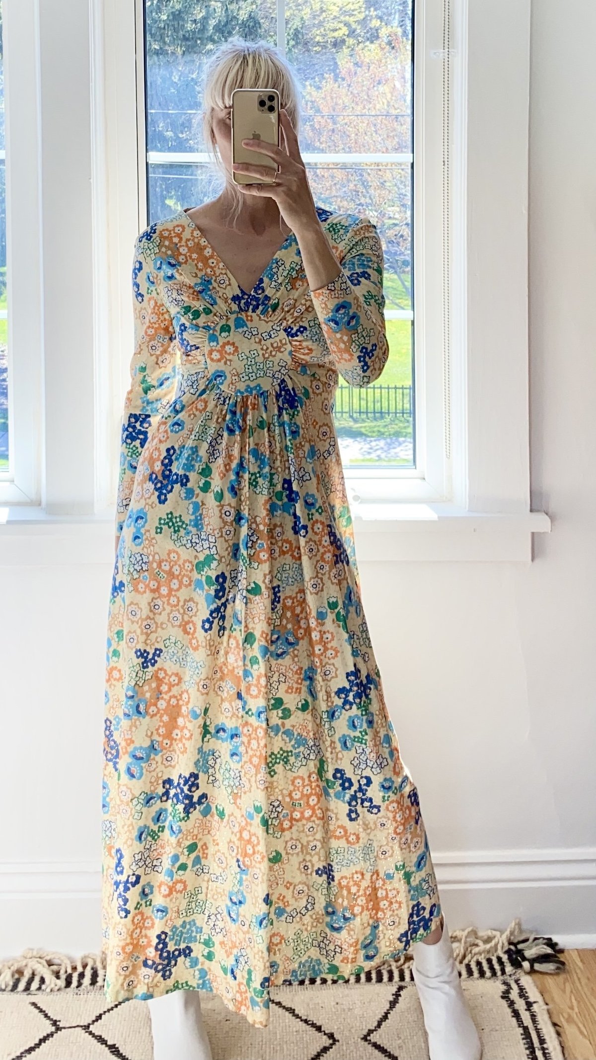 princess polly baby blue dress Floral cotton maxi dress in blue - Farm Rio