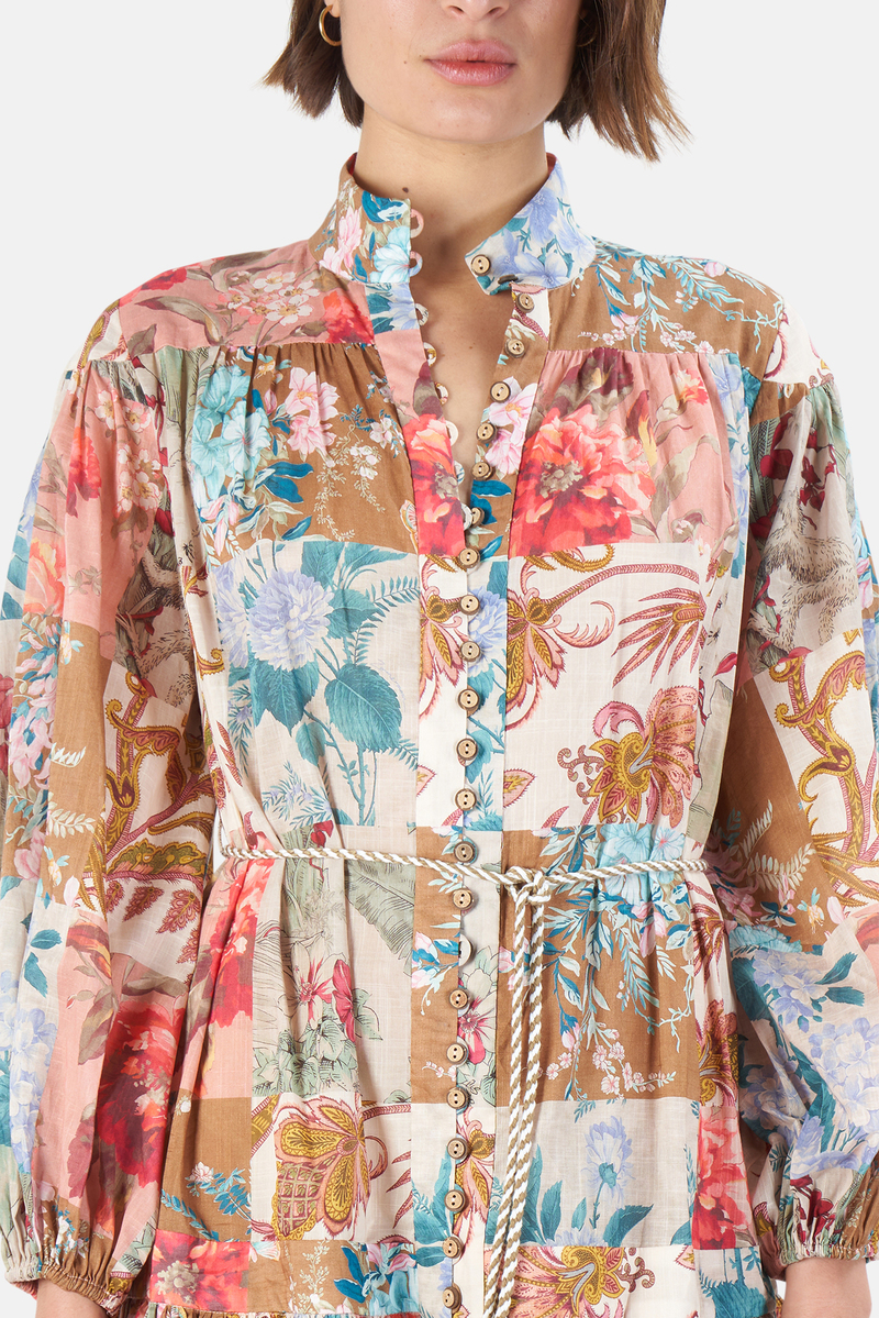 パーティードレス Cassia Floral Print Mini Dress sche24623s_black_front.jpg