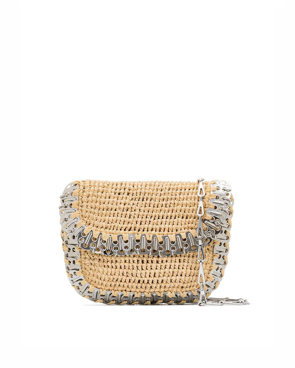 Paco Rabanne 1969 Straw Bag - beige/silver | Garmentory