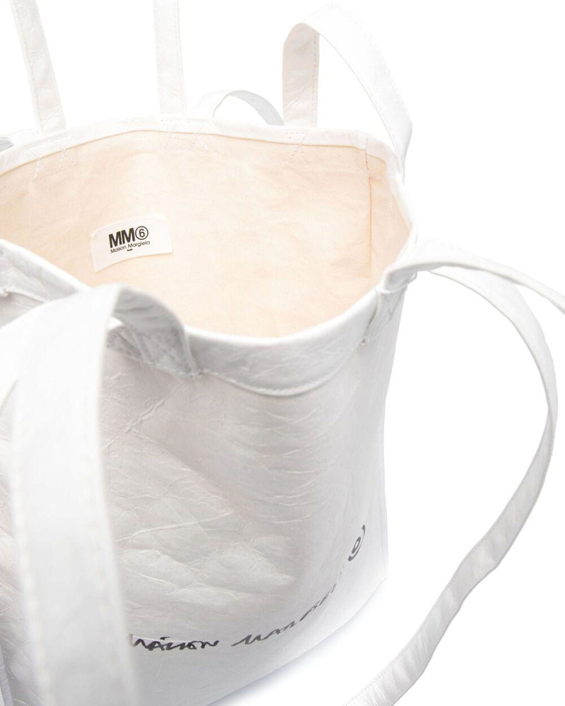 MM6 Maison Margiela Logo Tote Bag - white | Garmentory