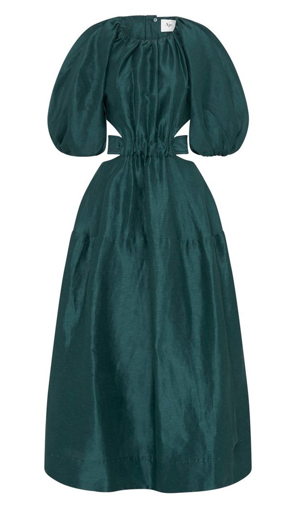 Aje Mimosa Cut Out Dress - Emerald
