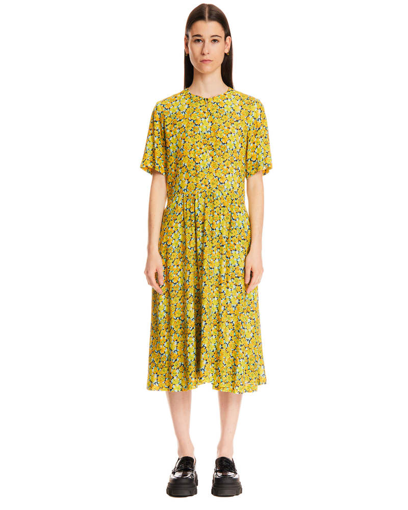A.P.C. Dress with Flowers Print - Yellow | Garmentory