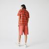 LACOSTE Check Cotton Fabric Shirt - Red/Orange/Blue - Thumbnail 2