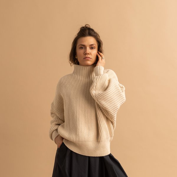 Jorn Fisherman Knit Jumper - Ecru 