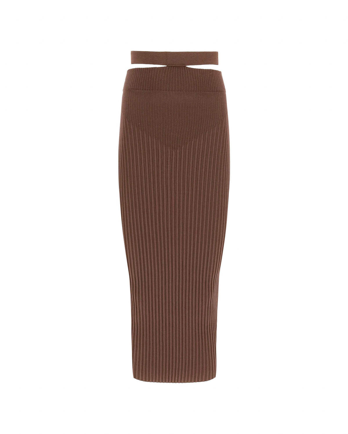 スカート ANDREA ADAMO SKIRT (ADFW21SK06031476 0476) Andrea Adamo Ribbed Midi Skirt - Brown | Garmentory
