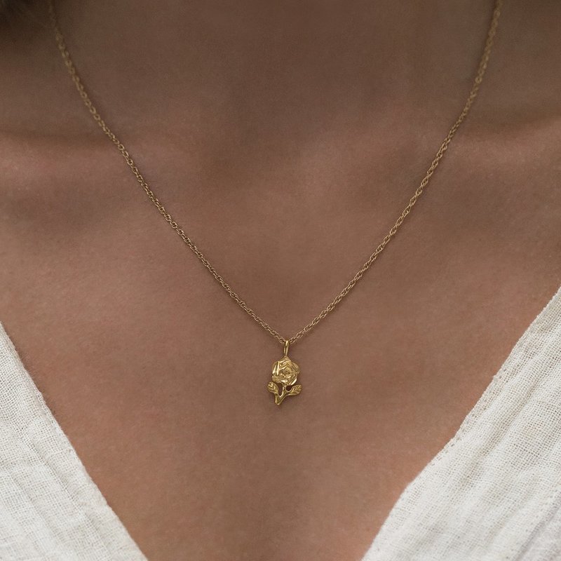 Leah Alexandra Rose Necklace Gold Garmentory