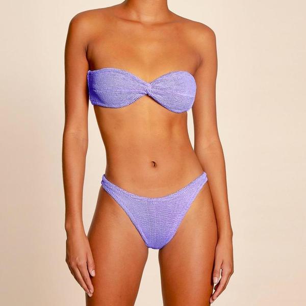 Hunza G: Ariel Twist Bandeau Bikini Set - Lilac Hunza G: Ariel Twist Bandeau Bikini Set - Lilac