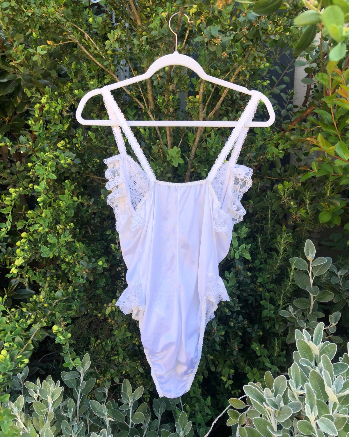 Vintage Lace Bodysuit white Garmentory
