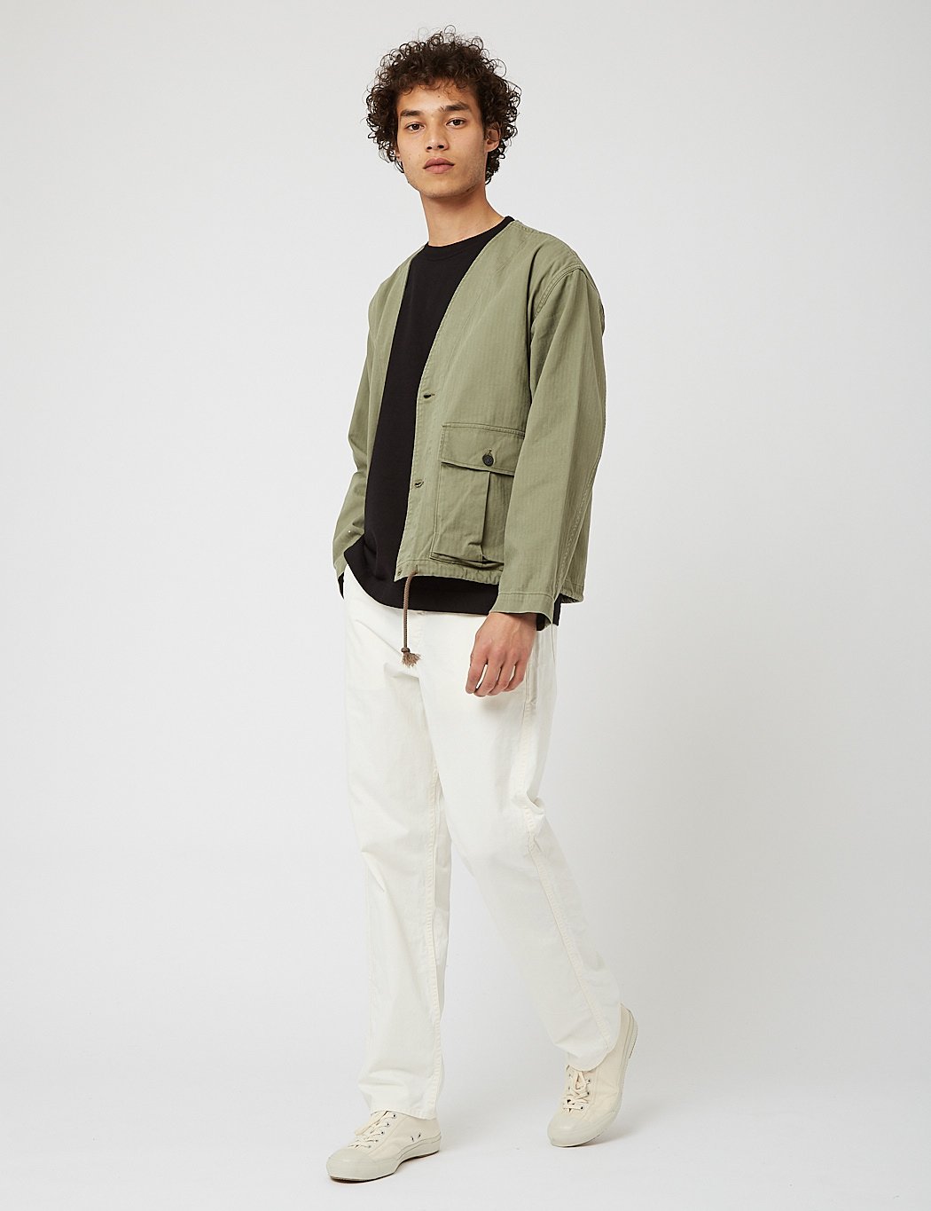orSlow-USMC-V-Neck-Herringbone
