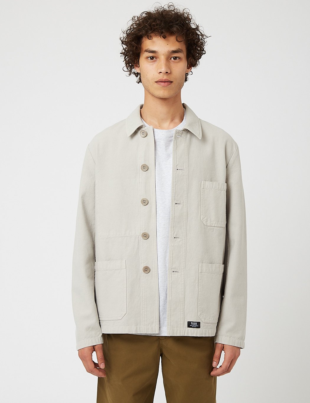 bhode Chore Jacket Cotton Twill - Light Grey | Garmentory