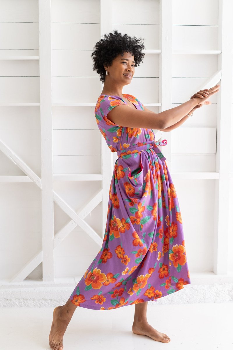 vintage KENZO SKIRT SET - PURPLE FLORAL | Garmentory