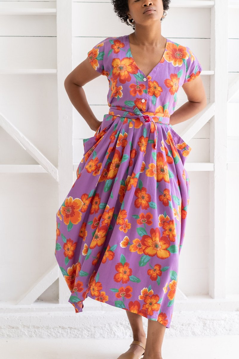 vintage KENZO SKIRT SET - PURPLE FLORAL | Garmentory