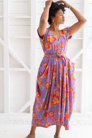 vintage KENZO SKIRT SET - PURPLE FLORAL | Garmentory