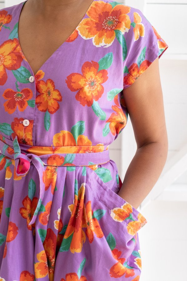 vintage KENZO SKIRT SET - PURPLE FLORAL | Garmentory