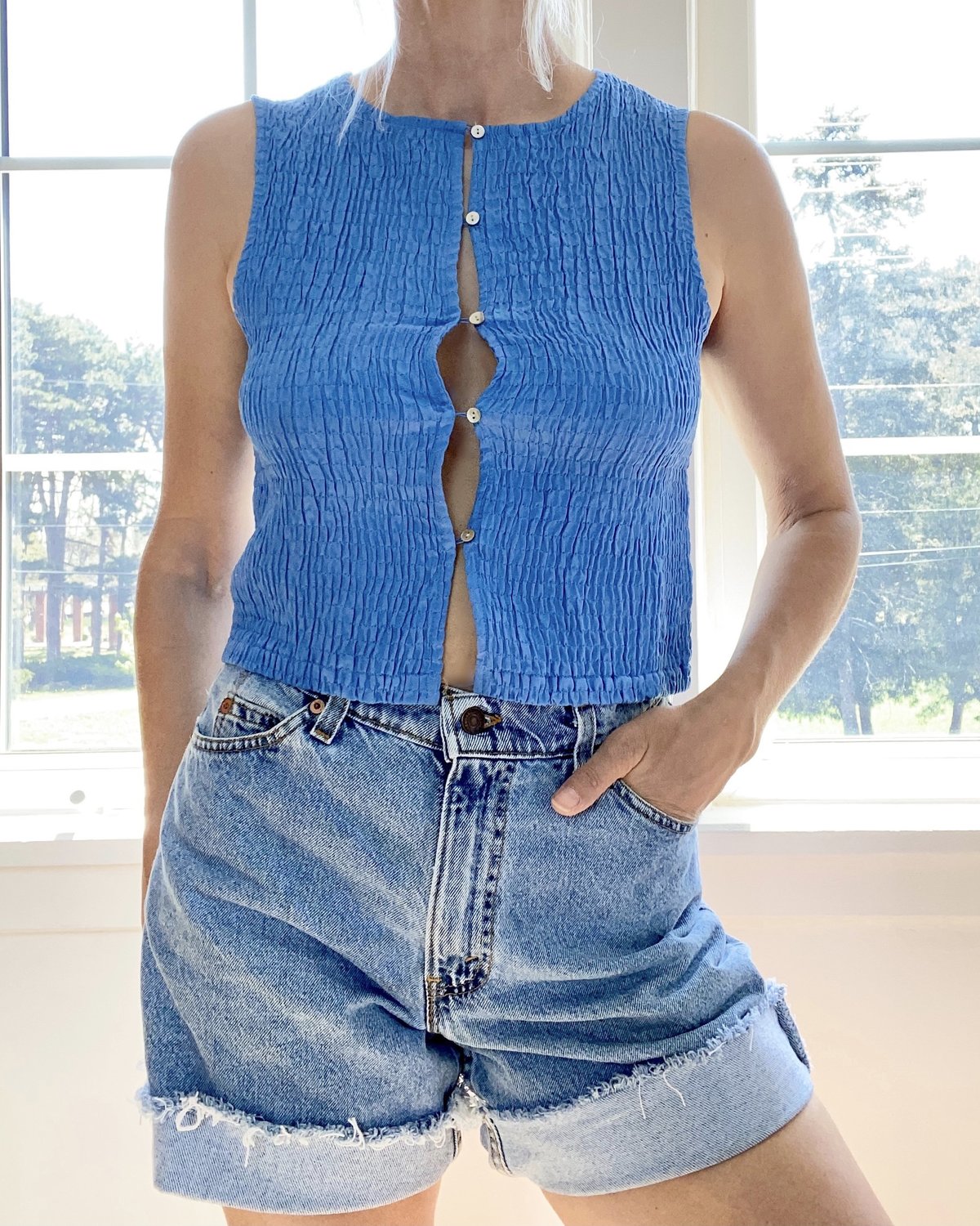 PALOMA WOOL LIVI Top Sky Blue Garmentory